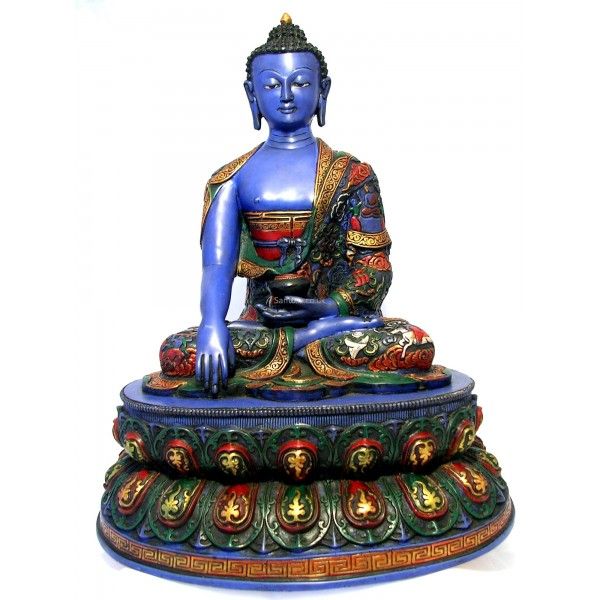Shakyamuni Buddha Statue Resin Painted 42cm