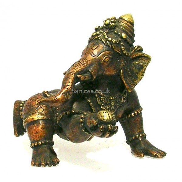 Baby Ganesh Statue Bronze 11.5cm