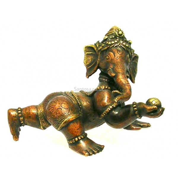 Baby Ganesh Statue Bronze 11.5cm