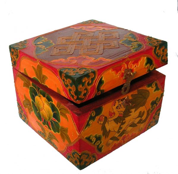 Tibetan Wooden Box Eternal Knot