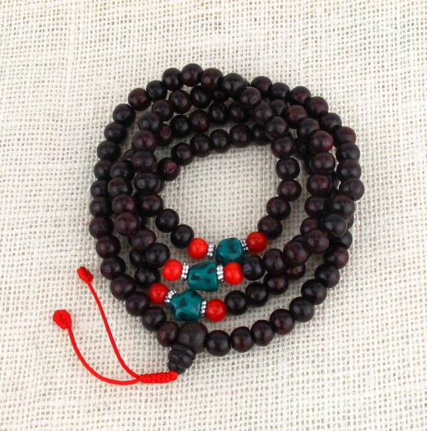 Rosewood with Turquoise Mala Beads