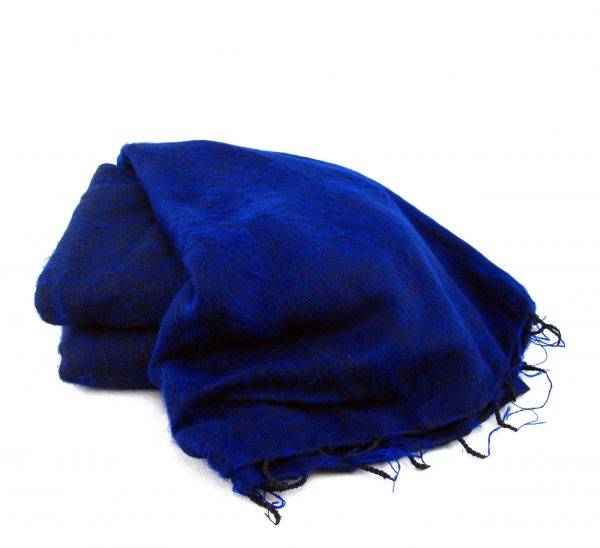 Himalayan 'Yak Wool' Blanket - Navy Blue