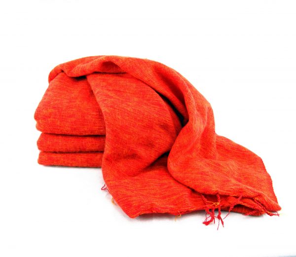 Himalayan 'Yak Wool' Shawl - Warm Orange