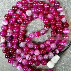 pink agate mala beads from Santosa