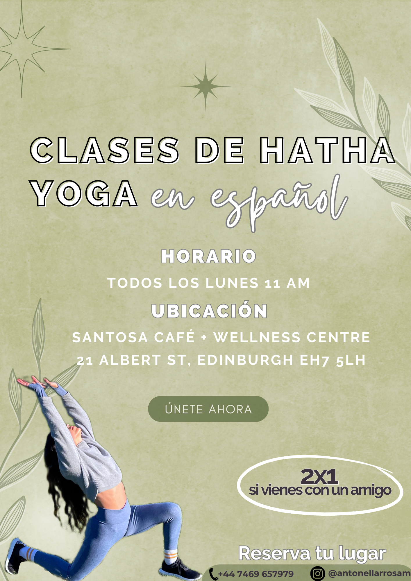 Clases de Hatha Yoga en Español @ Santosa Edinburgh Poster
