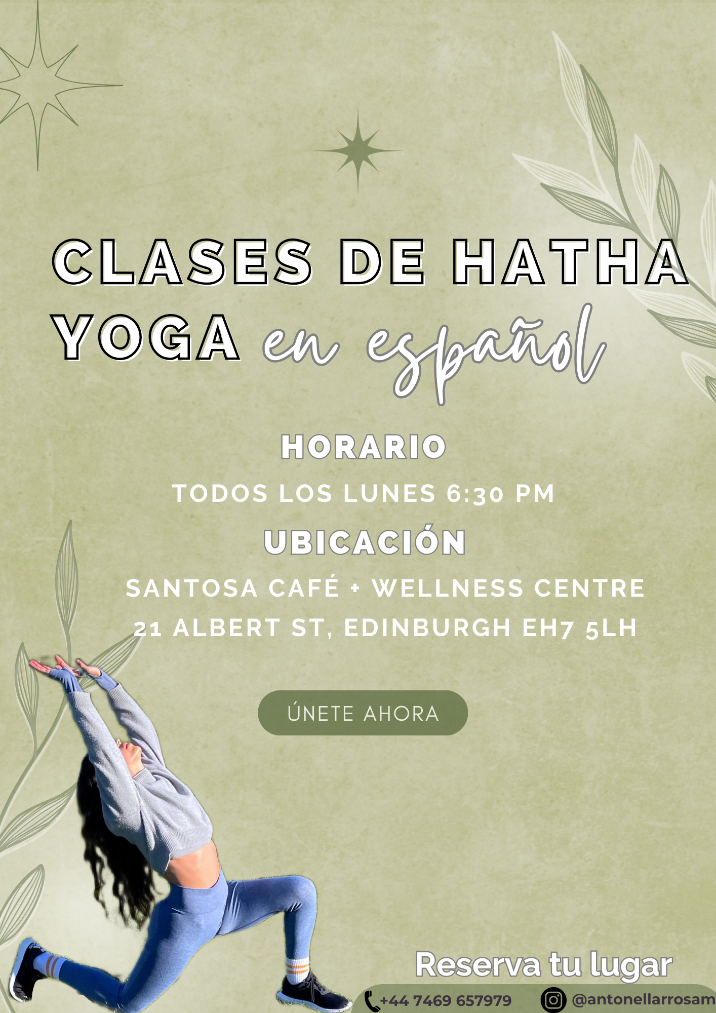 Clases de Hatha Yoga en Espanol Class Poster