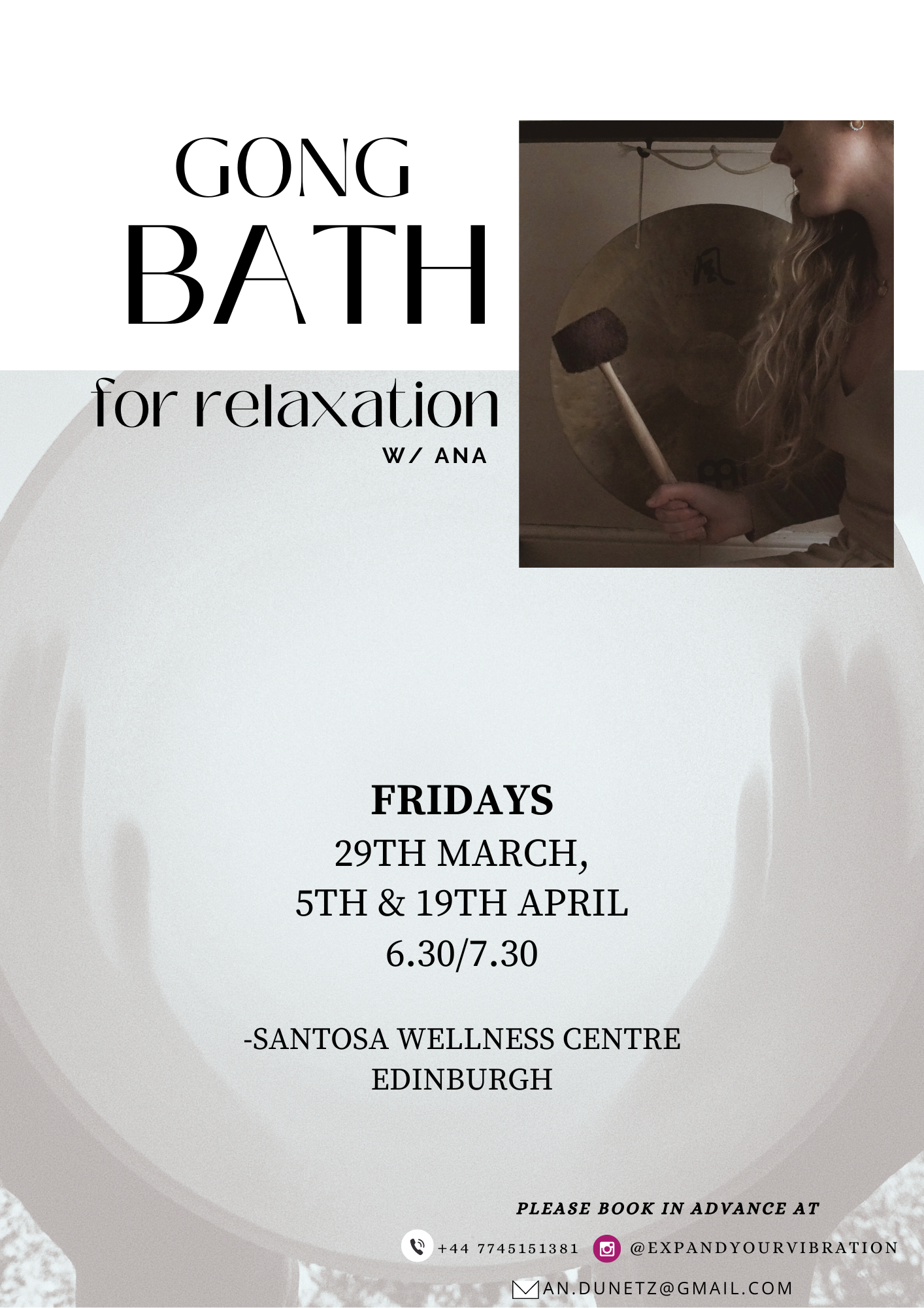 Poster Gong Bath for Relaxation