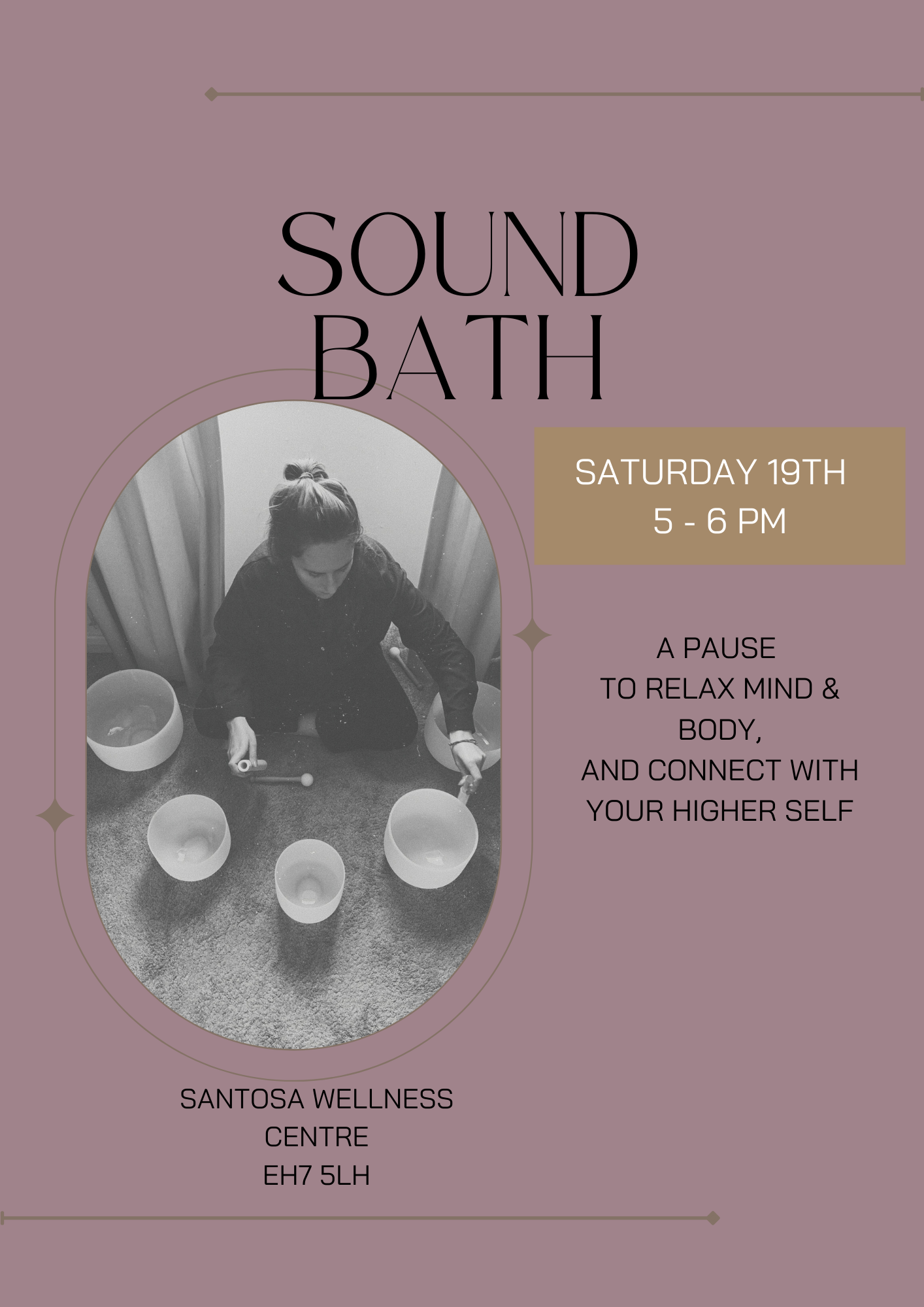 Poster for Sound Bath @ Santosa Edinburgh